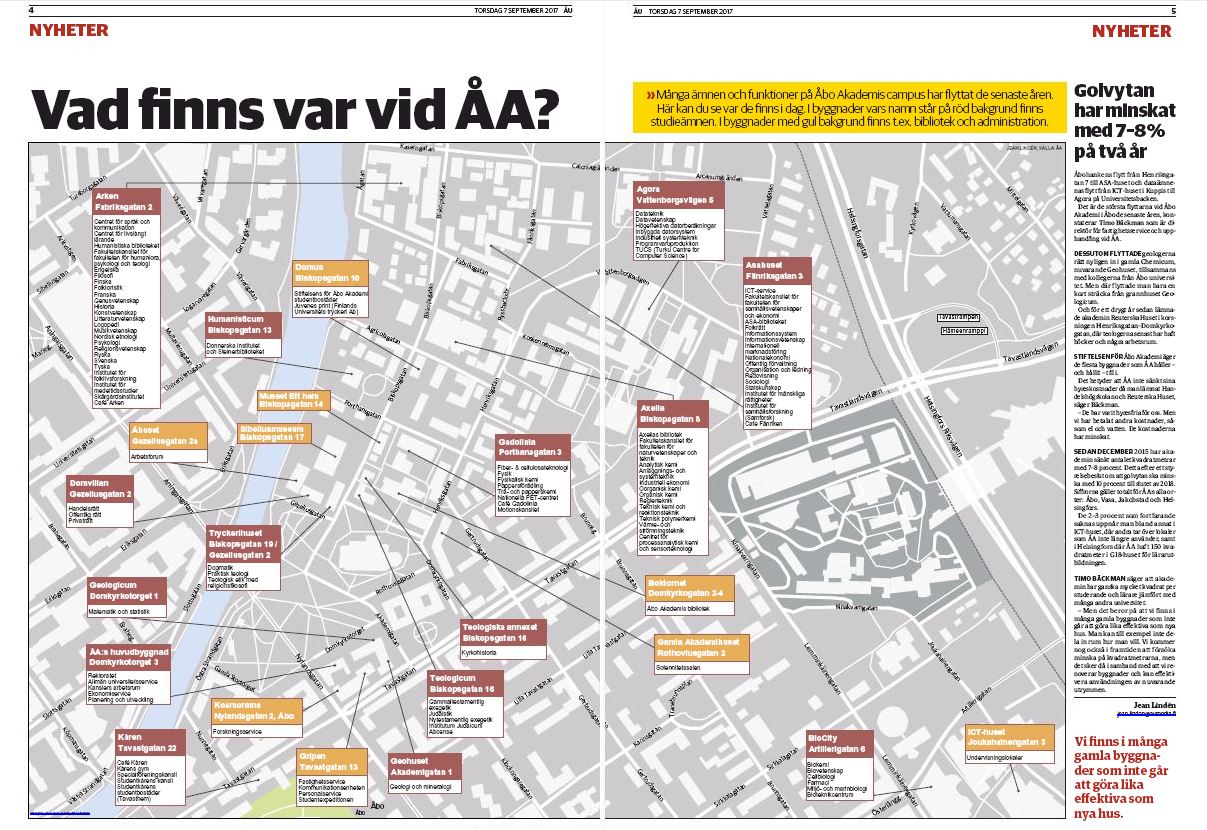 Locator map of infrastructures in a campus
