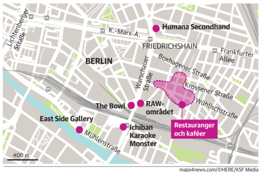 Map for tourism in Berlin