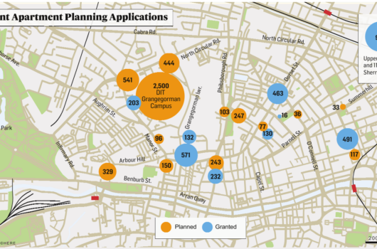 Map of student apartment planning applications