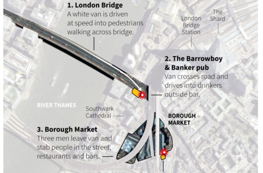 Map of London Bridge attack
