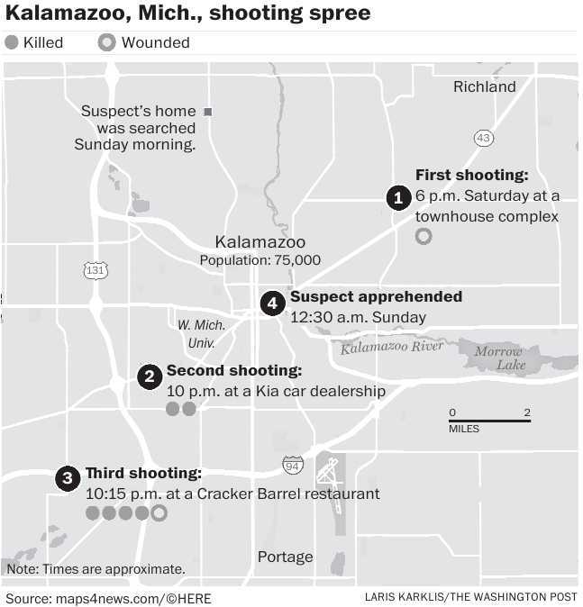 Kalamazoo Shooting Map