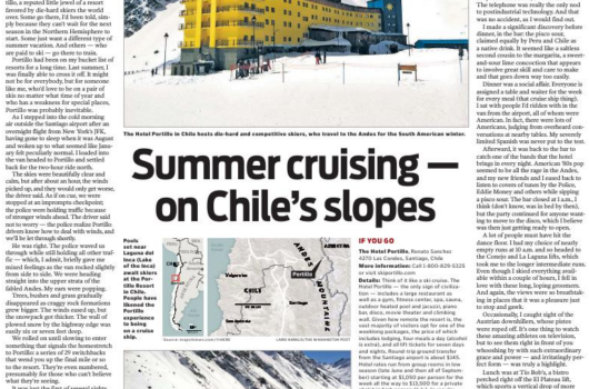 Travel map for skiing in Chile