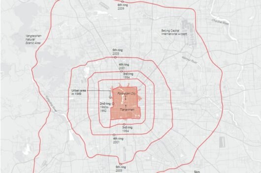 Evolution map of the urban area of Beijing
