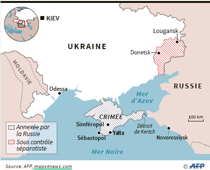 Locator map to show where is the Crimean Peninsula