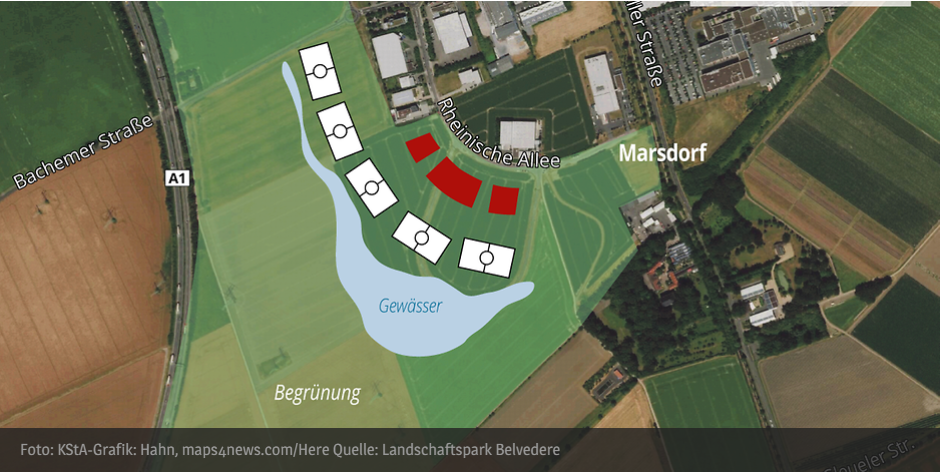 map of the new training place of Koln football