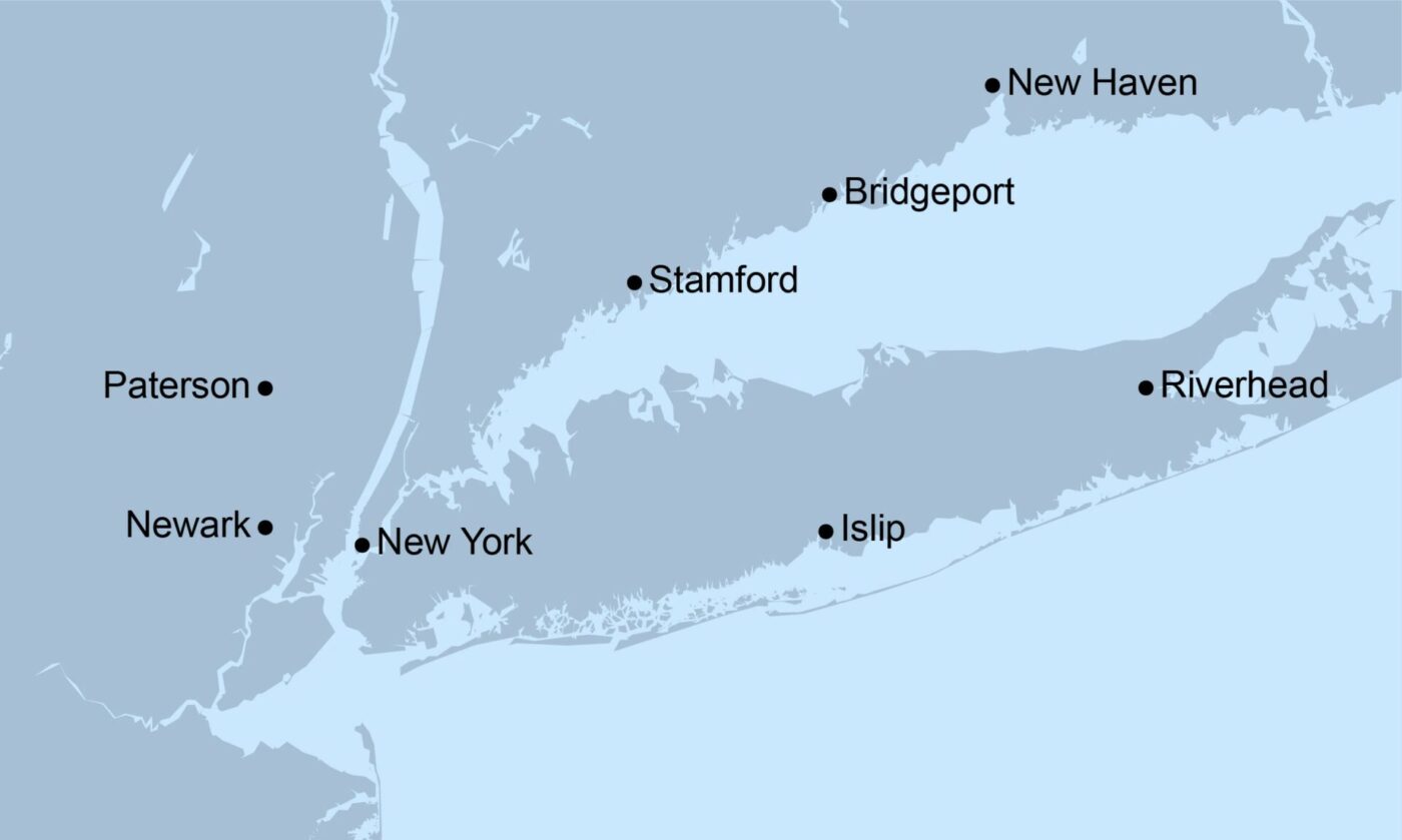 Map of New-York for broadcast