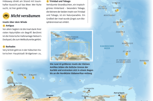 Map of the Caribbean for tourism