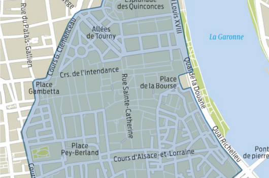 polygon feature used on a map of Bordeaux