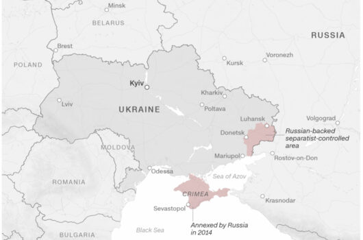 Map of Ukraine shows tensions at borders with Russia