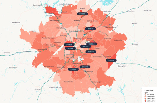 Rising real estate prices in Atlanta on a choropleth map