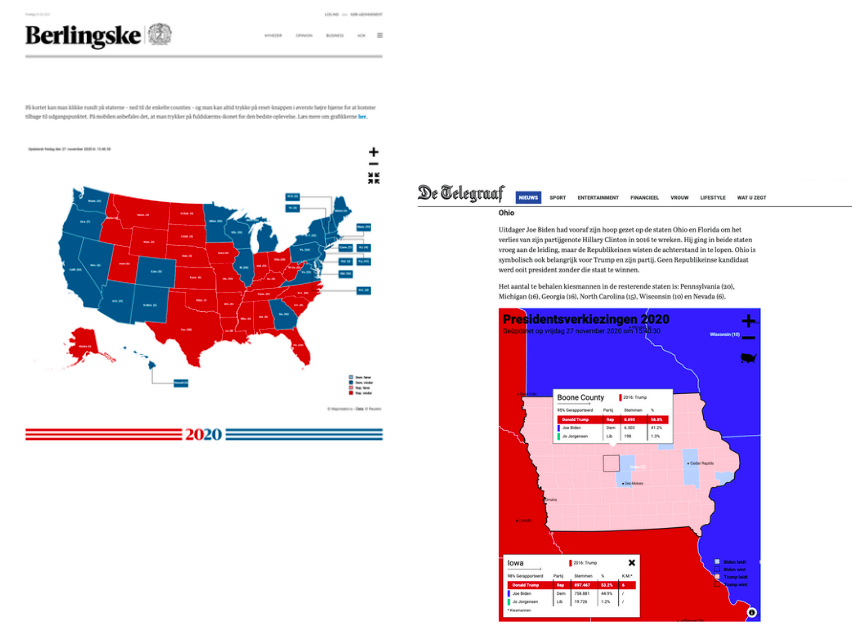 Example of articles that use electoral maps