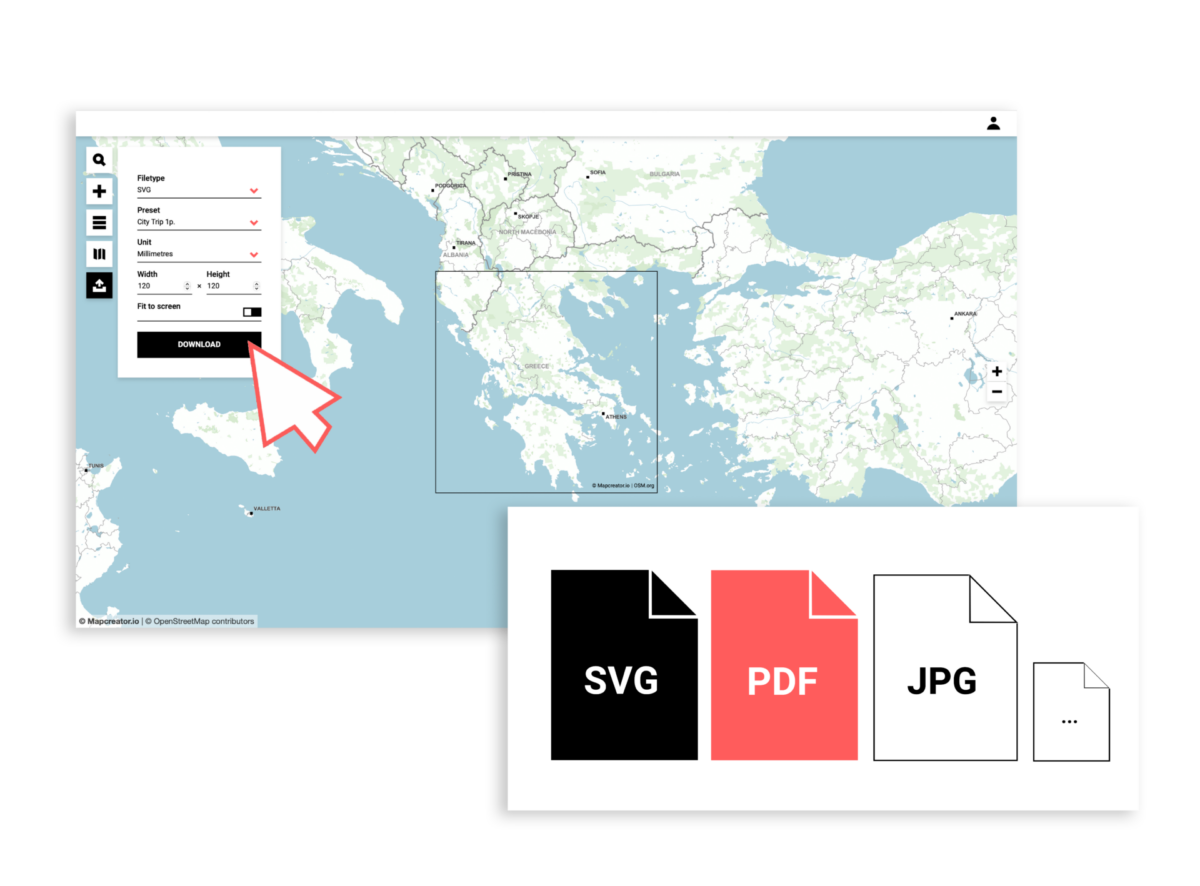 Download maps as scalable vector graphics