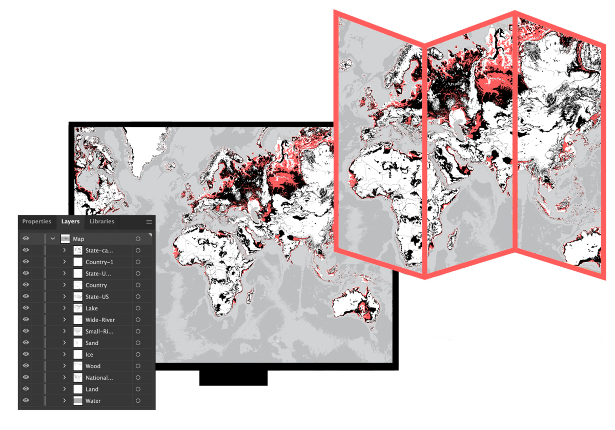 Map on different media