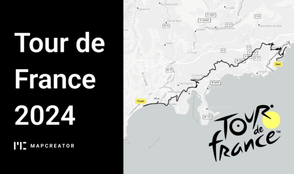 Discover All Stages of the Tour de France 2024 in Mapcreator