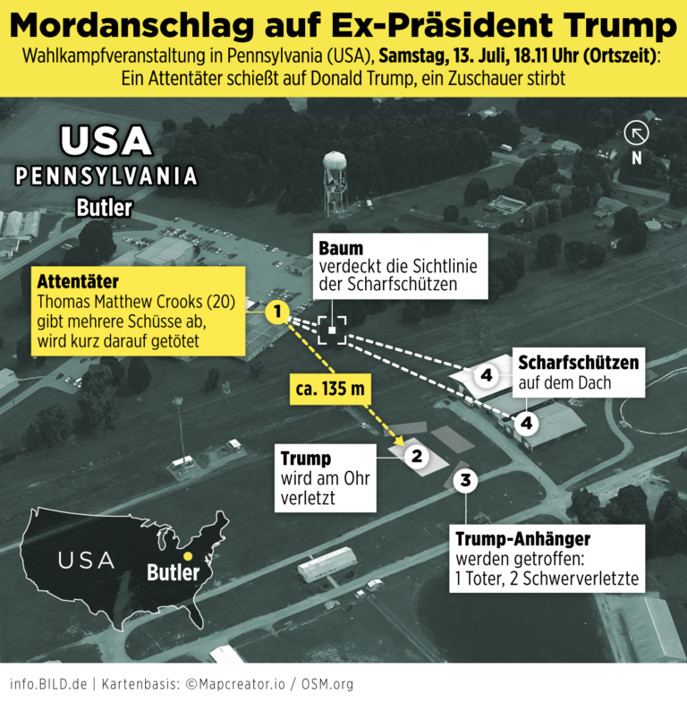 Bild - Assassination attempt on ex-President Trump in Pennsylvania ...