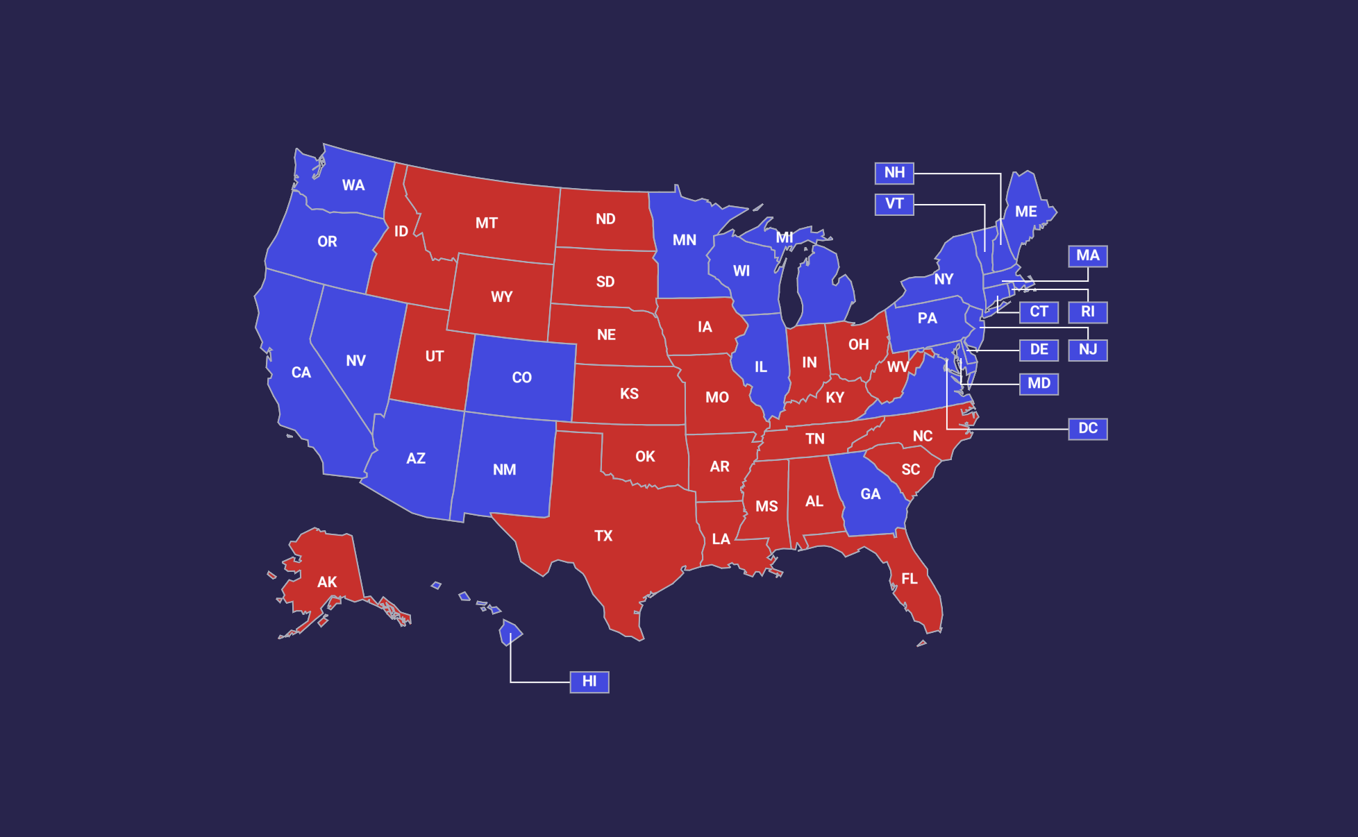 Realtime US general election maps with Mapcreator Mapcreator