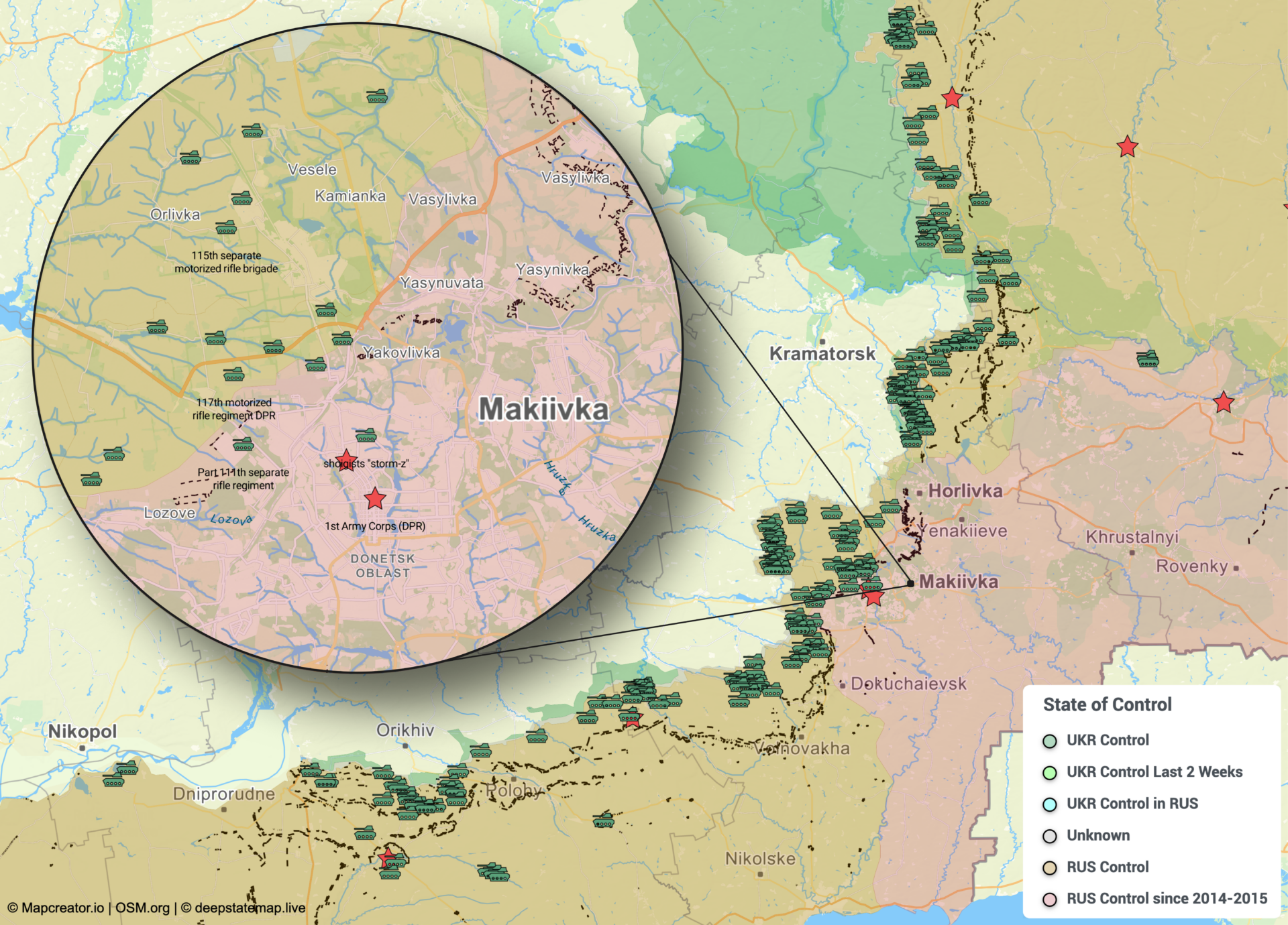 Visualize the Russo Ukrainian War with Mapcreator’s live data layer