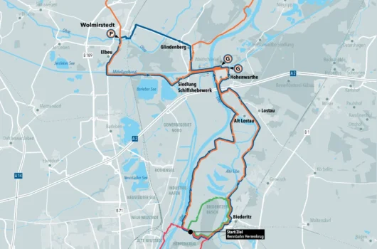 Magdeburg hosts a large cycling event featuring four route options (9 km, 25 km, 44 km, and 71 km) with scenic paths and designated rest stops.