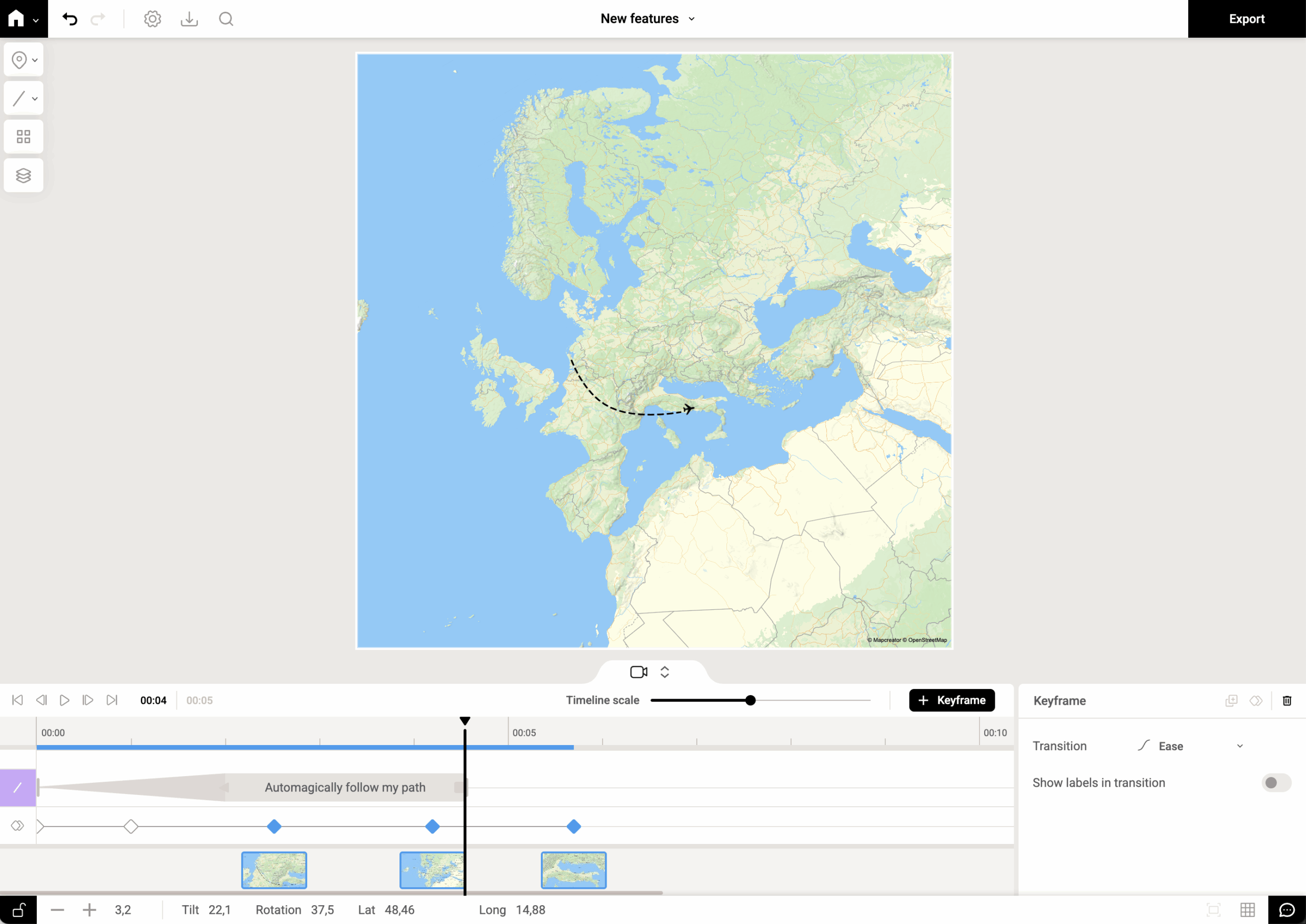 ¡Nuevo! Animaciones de mapas, ahora en piloto automático con auto-keyframe