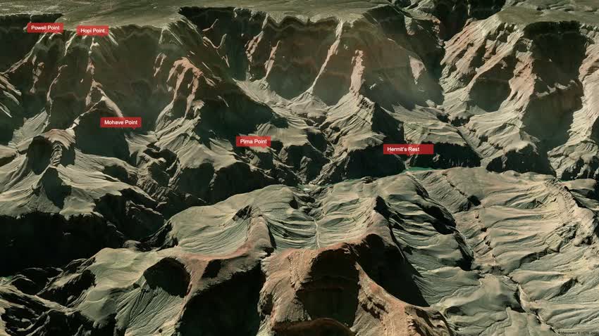 Grand Canyon map animation from mapcreator