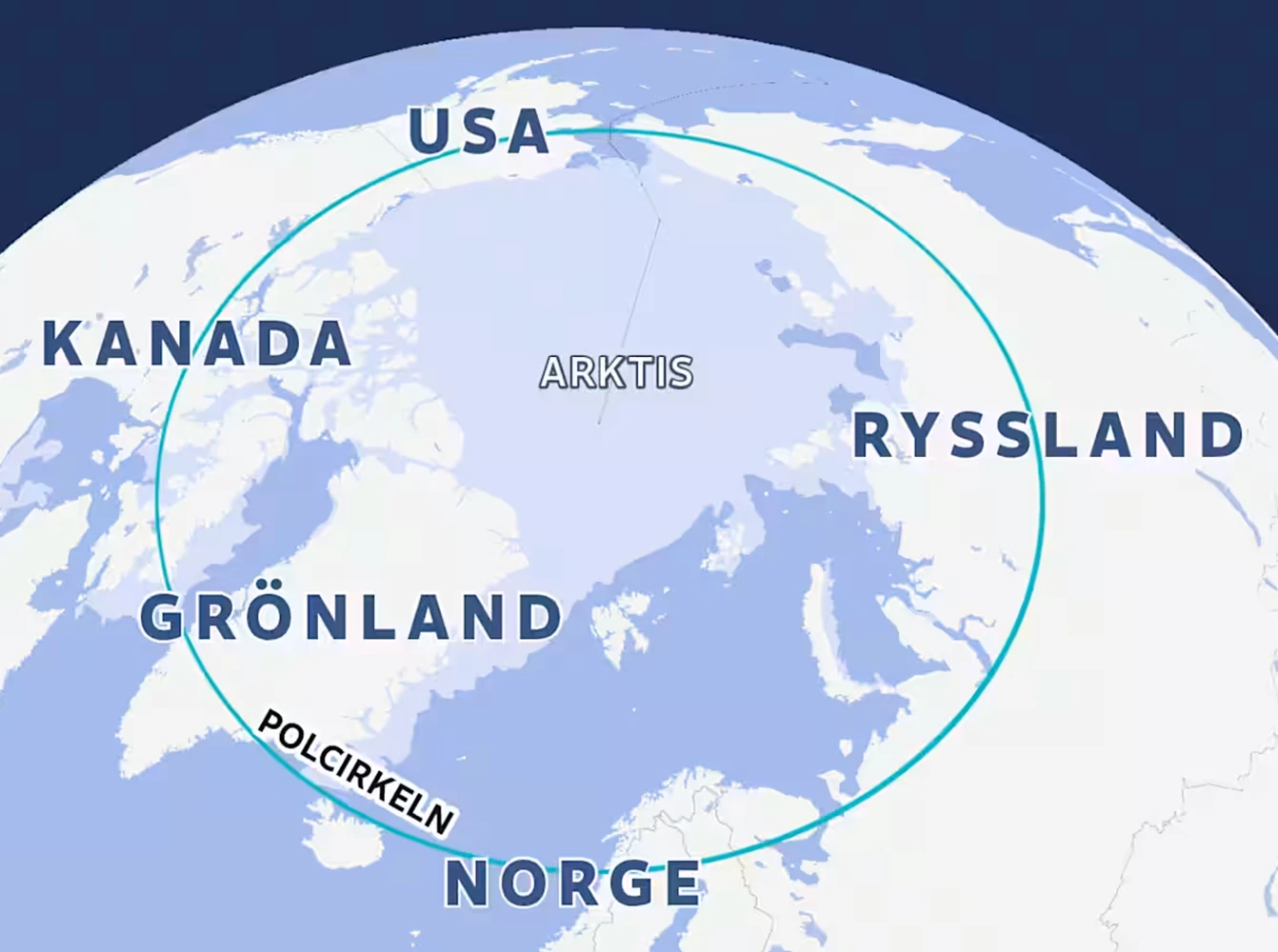 YLE globe map with arctic circle