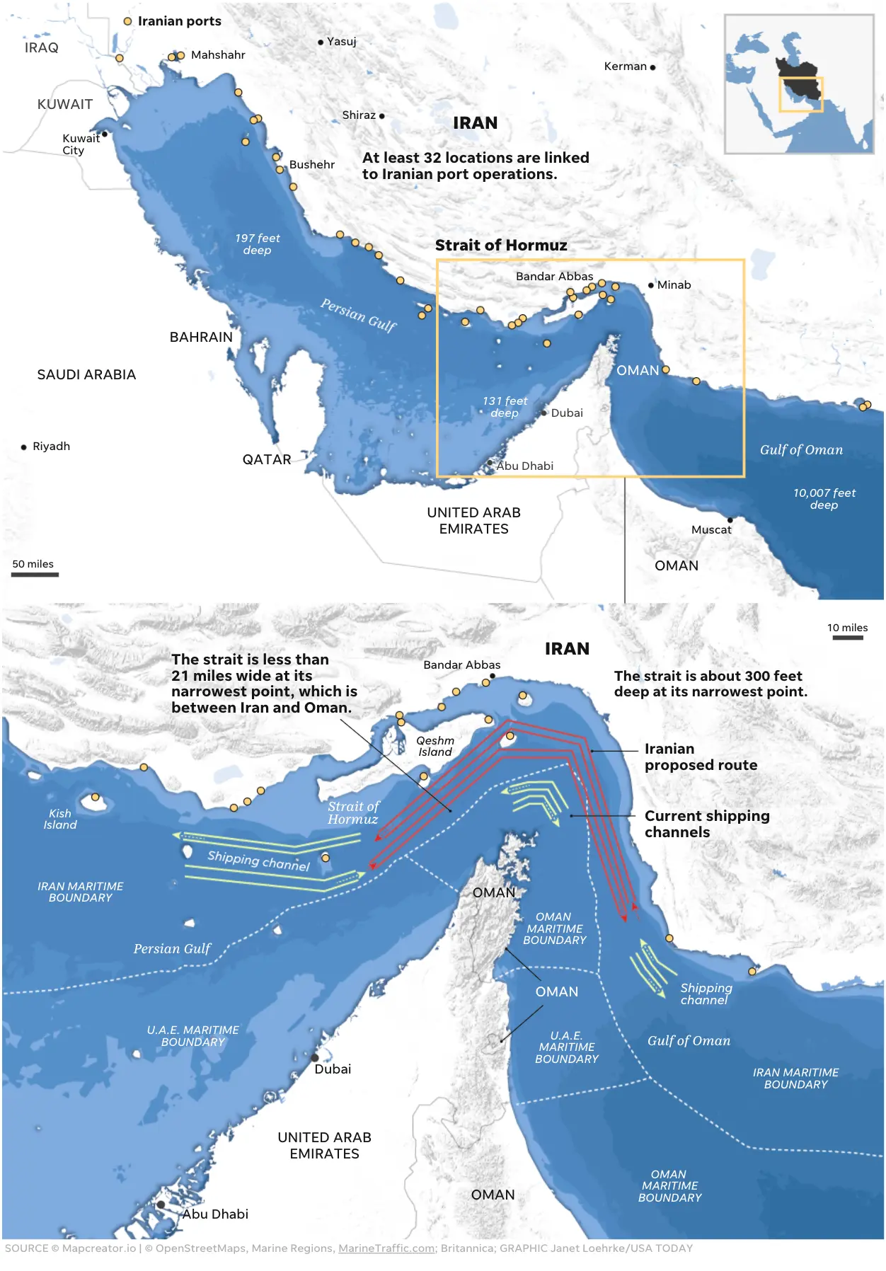 USA Today Strategic Shipping Routes Through The Strait Of Hormuz 
