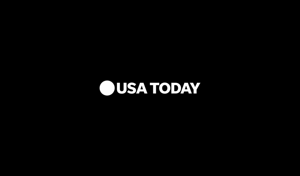 black background with white USA today logo
