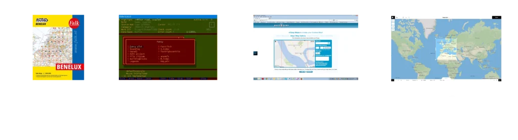 Timeline showing Mapcreator’s journey from paper maps and early digital cartography to Maps4News and today’s Mapcreator platform.