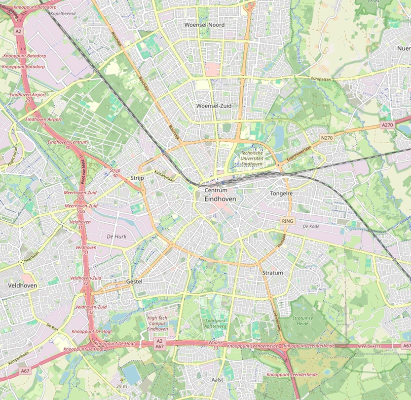 OSM data detailed eindhoven map